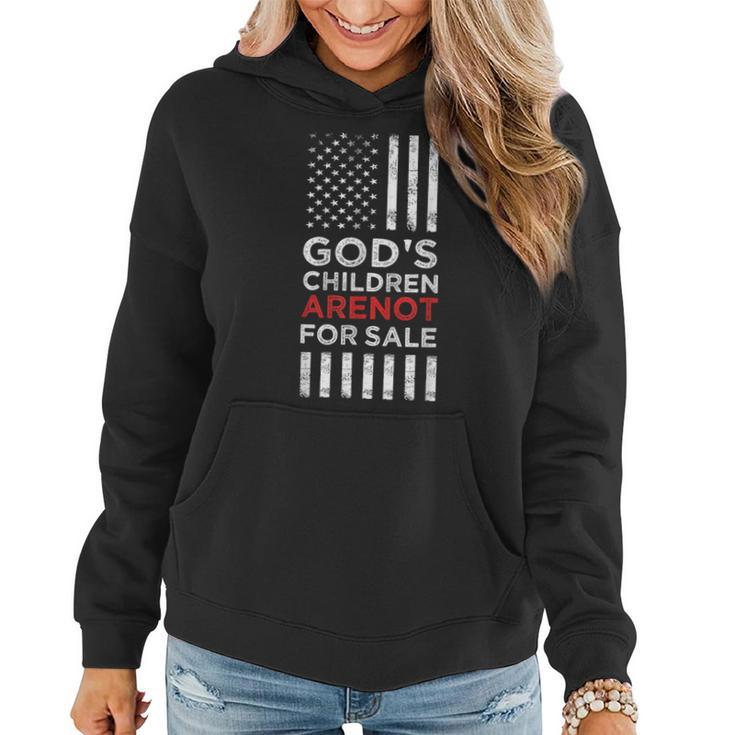 Gods Children Are Not For Sale American Flag Gods Children Women Hoodie