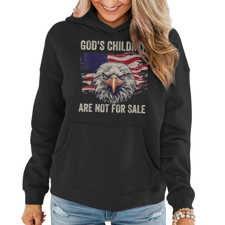 Gods Children Are Not For Sale Usa Flag Eagle Vintage  Women Hoodie