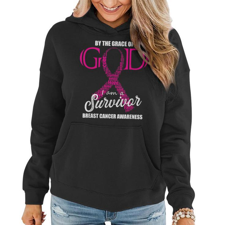 By The Grace Of God I Am A Breast Cancer Survivor Women Hoodie