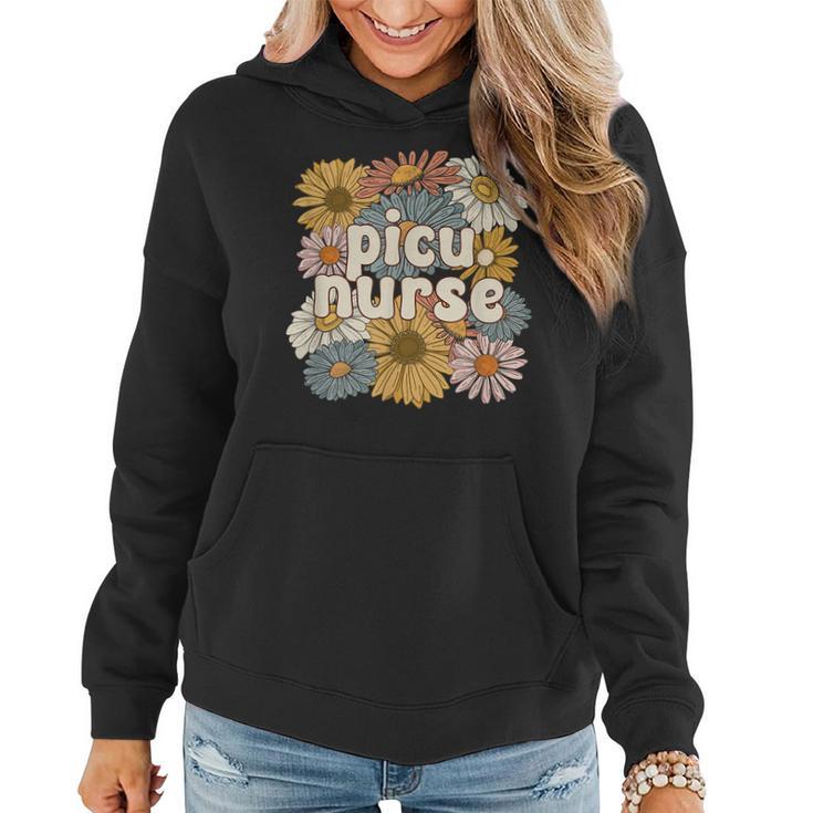 Groovy Picu Nurse Pediatric Intensive Care Unit Women Hoodie