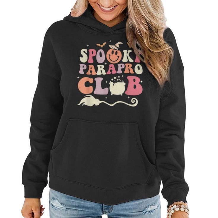 Groovy Spooky Parapro Club Paraprofessional Para Teacher Aid Women Hoodie