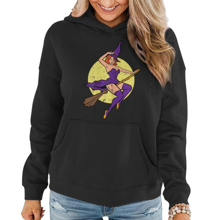 Halloween Pinup Girl Witch Vintage Costume Girls Ns Women Hoodie