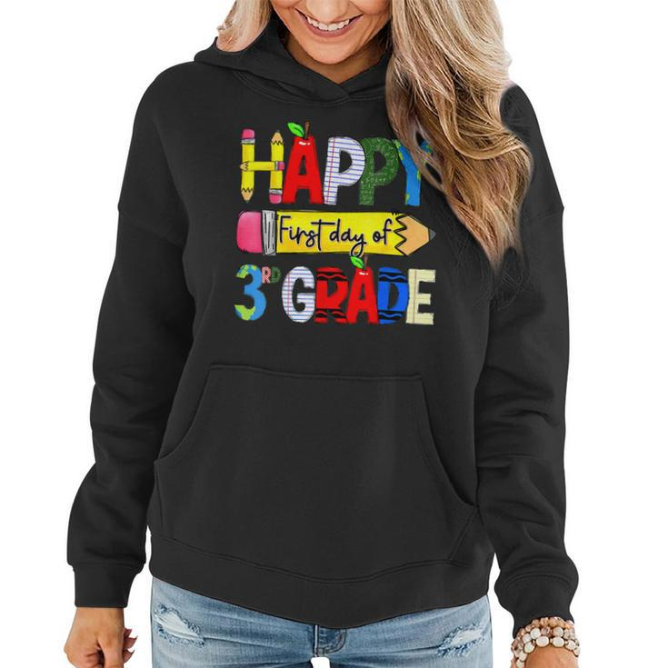 Happy First Day Of 3Rd Grade Back To School Hello 3Rd Grade Women Hoodie