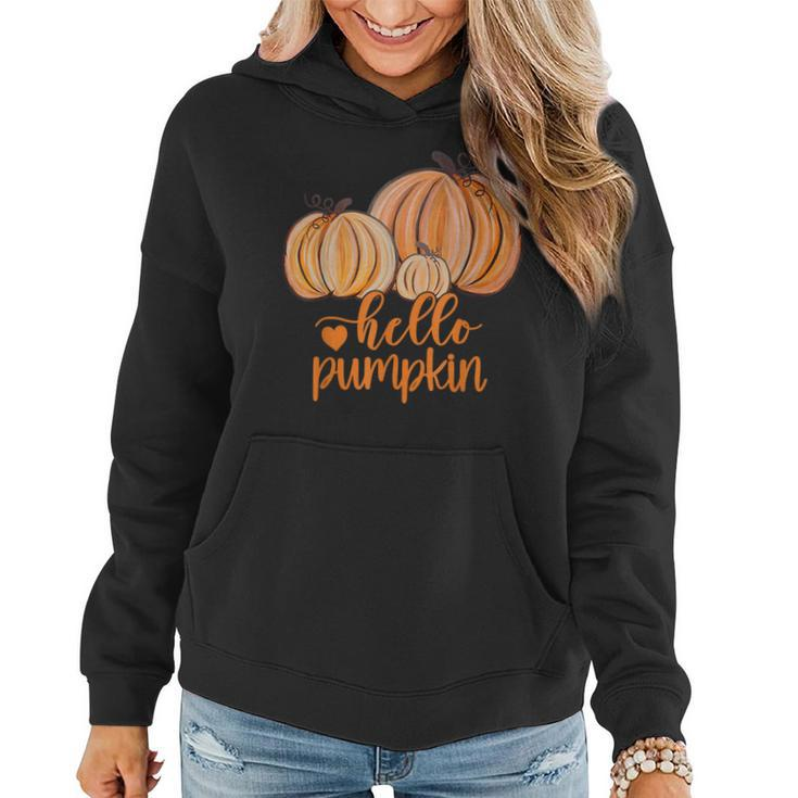 Hello Pumpkin Fall Halloween Graphic Happy Halloween Women Hoodie
