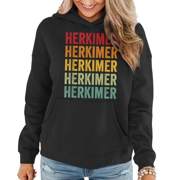 Herkimer County New York Rainbow Text Women Hoodie