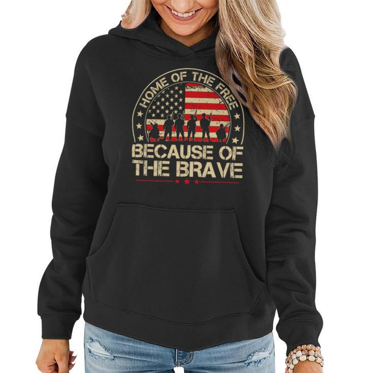Home Of The Free Because Of The Brave Patriotic Veterans 408 Women Hoodie