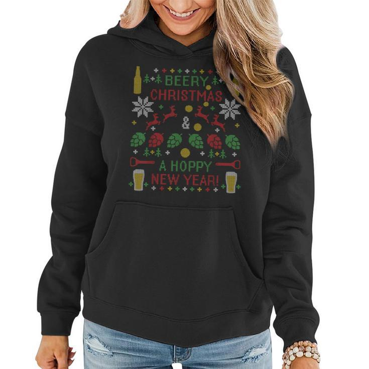 Hoppy Beer Drinker Ipa Ugly Christmas Sweater Party Drinking Women Hoodie