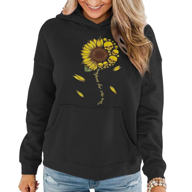 Horror Skulls Yellow Sunflower You Are My Sunshine Sunflower Women Hoodie