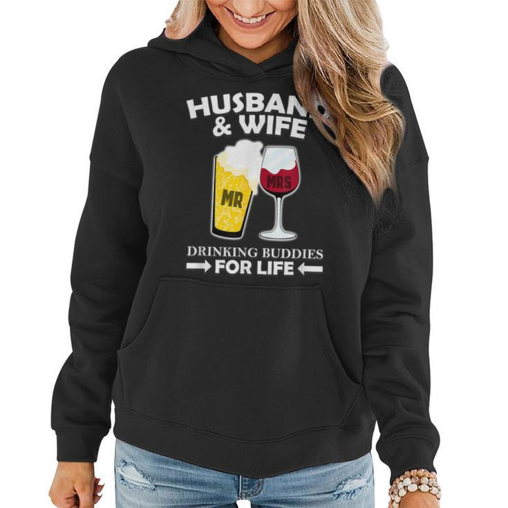 Husband And Wife Drinking Buddies For Life Women Hoodie