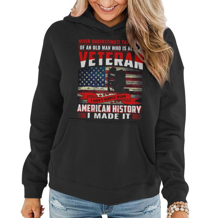 I Am A Dad Grandpa And A Veteran Nothing Scares Me Usa 106 Women Hoodie