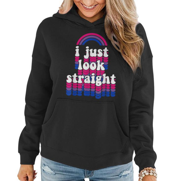 I Just Look Straight Bisexual Rainbow Bisexual Pride Love Women Hoodie