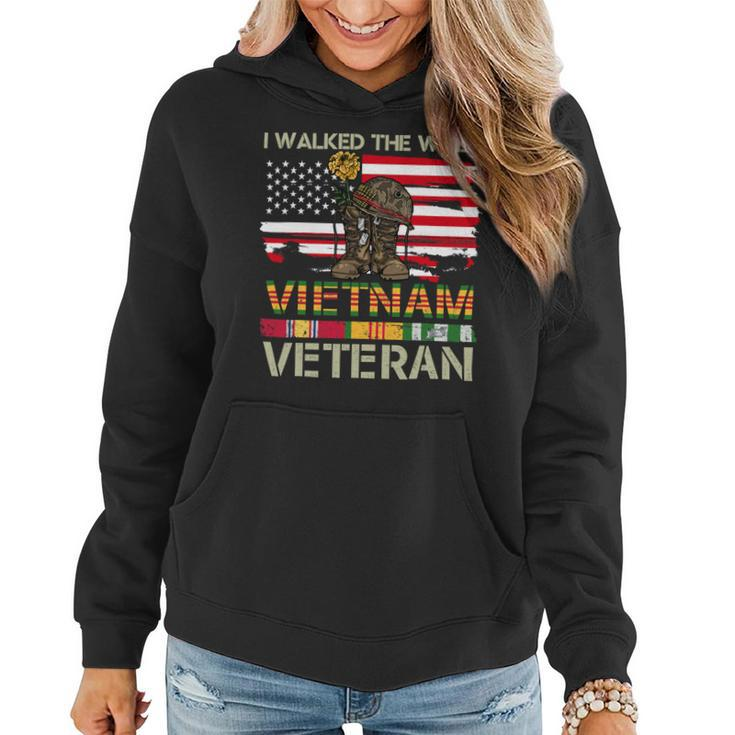 I Walked The Walk Vietnam Veterans American Flag 237 Women Hoodie