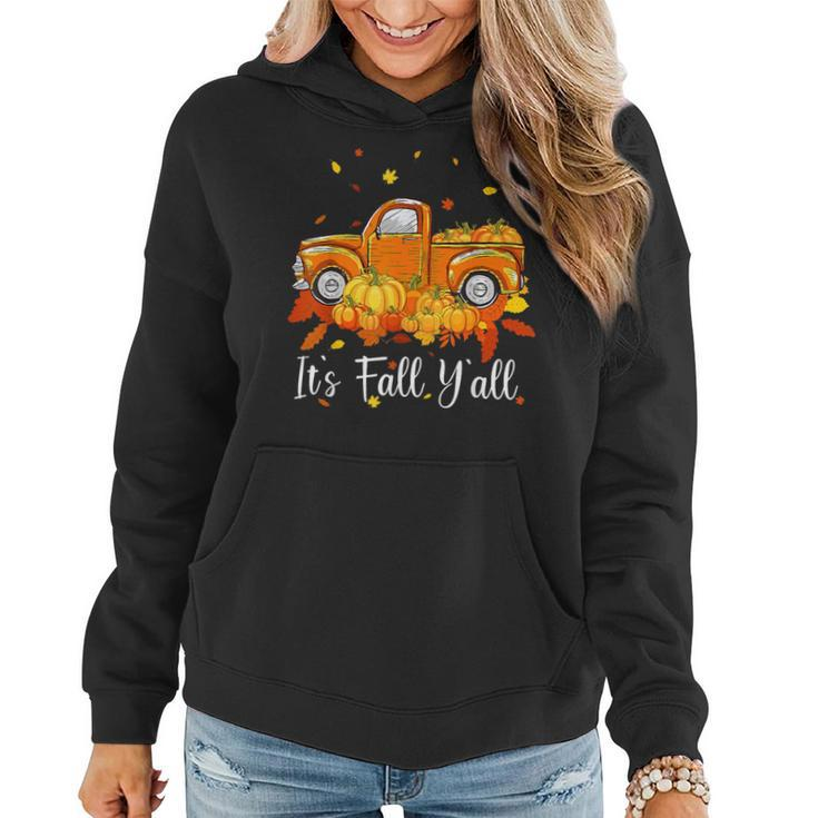 It's Fall Y'all Pumpkin Truck Autumn Tree Hello Fall Women Hoodie