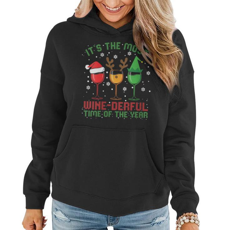 It's The Most Wine-Derful Time Of The Year Wine Xmas Women Hoodie