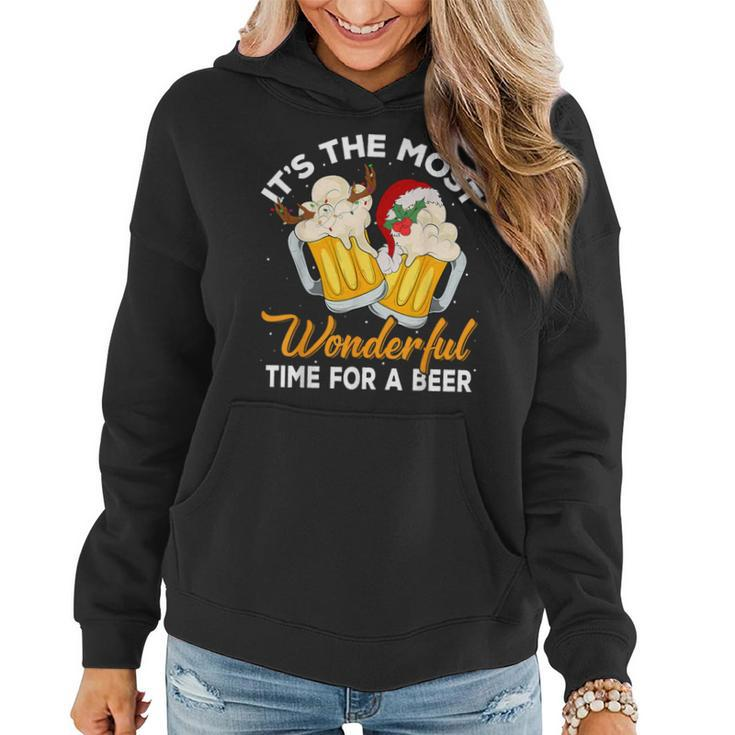 It's The Most Wonderful Time For A Beer Drinking Christmas Women Hoodie