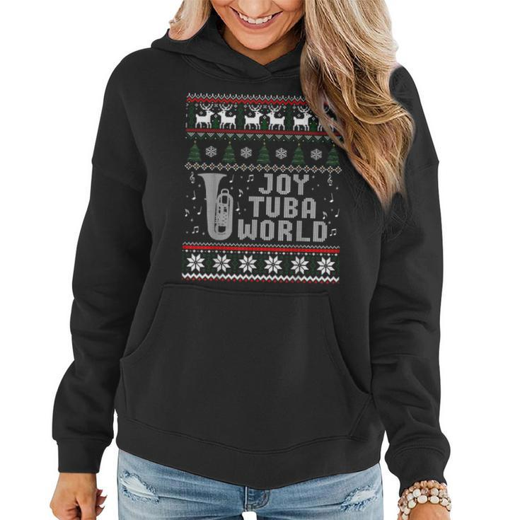 Joy Tuba World Christmas Ugly Sweater Women Hoodie