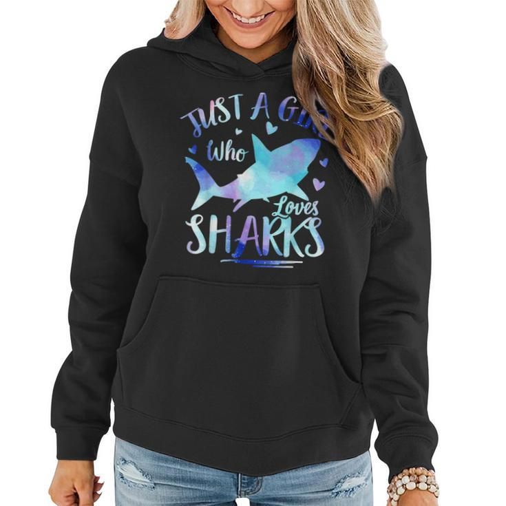 Just A Girl Who Loves Sharks  Funny Shark Lover Ocean  Women Hoodie