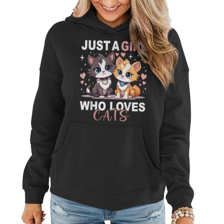 Just A Girl Who Loves Cats Cute Cat Lover  Women Hoodie