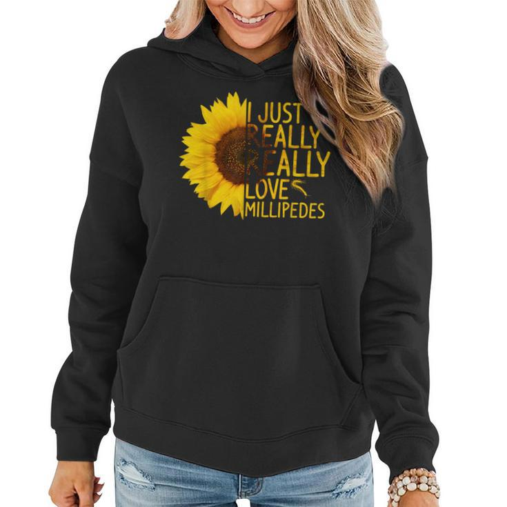 I Just Really Love Millipedes Sunflower Women Hoodie