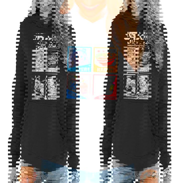 Kawaii Anime Ramen Boba And Sketching Japanese Girls Ns Women Hoodie