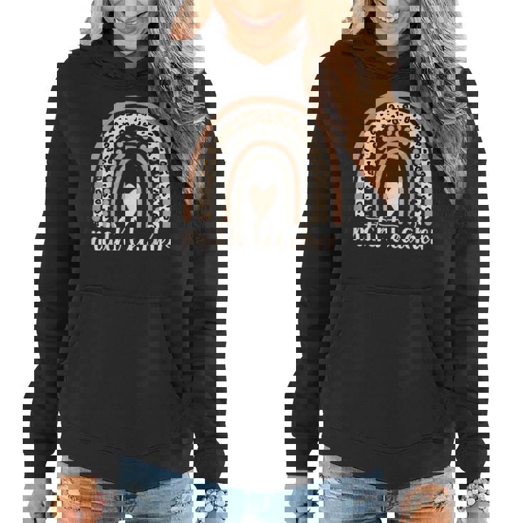 Leopard Rainbow Math Teacher Professor Women Hoodie