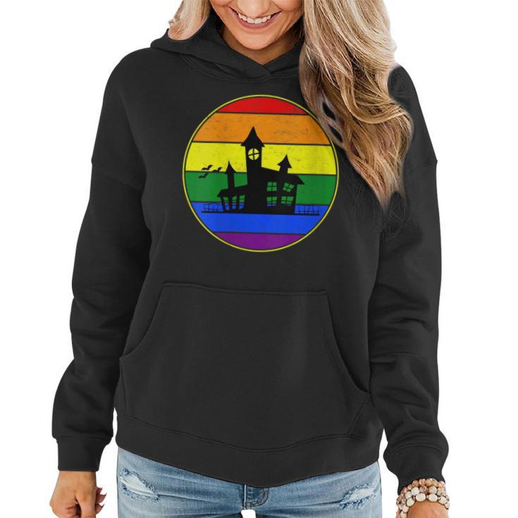 Lesbian Stuff Lgbtq Gay Goth Pride Rainbow Haunted House  Women Hoodie