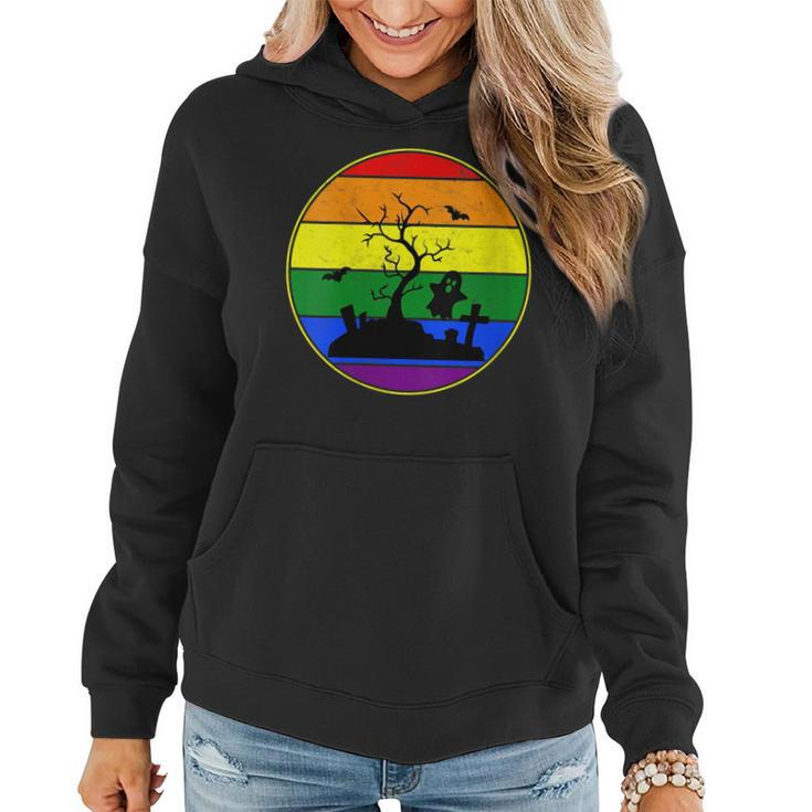 Lesbian Stuff Lgbtq Gay Goth Pride Rainbow Spooky Graveyard  Women Hoodie