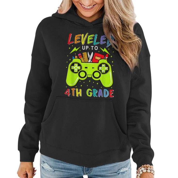 Leveled Up To 4Th Grade Gamer Back To School First Day Boys Women Hoodie