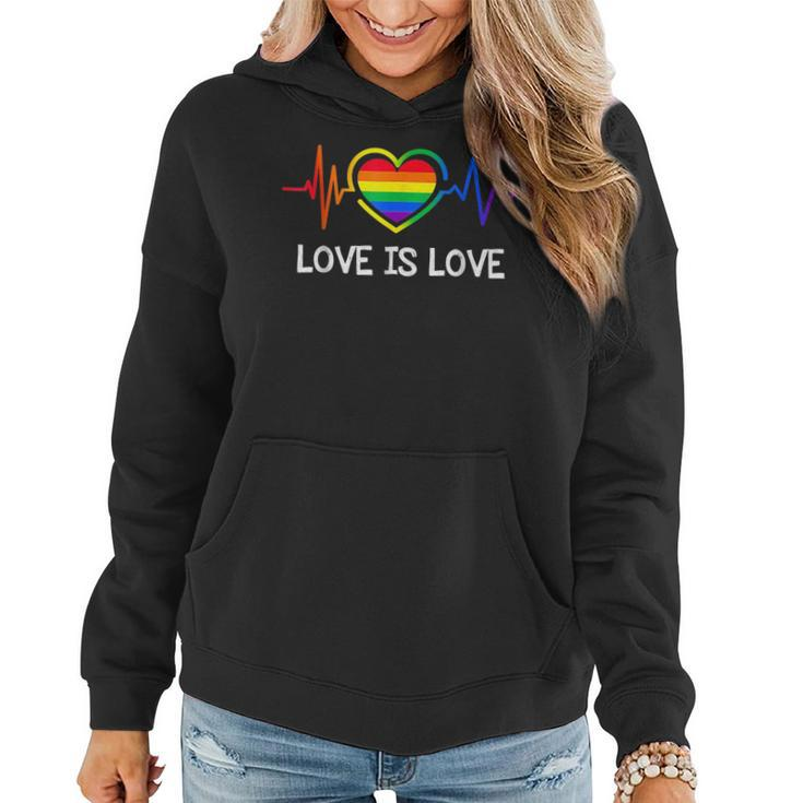 Lgbt Gay Pride Heartbeat Lesbian Gays Love Sexy Rainbow Gift  Women Hoodie