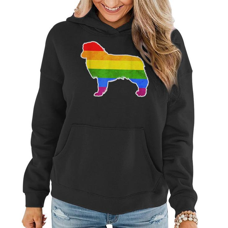 Lgbtq Australian Shepherd Dog Rainbow Gay Lesbian Pride  Women Hoodie
