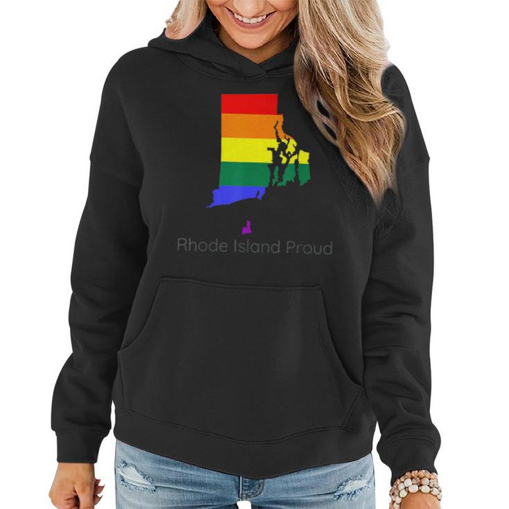 Lgbtq Rhode Island Gay Pride Proud Rainbow Flag Love Is Love  Women Hoodie