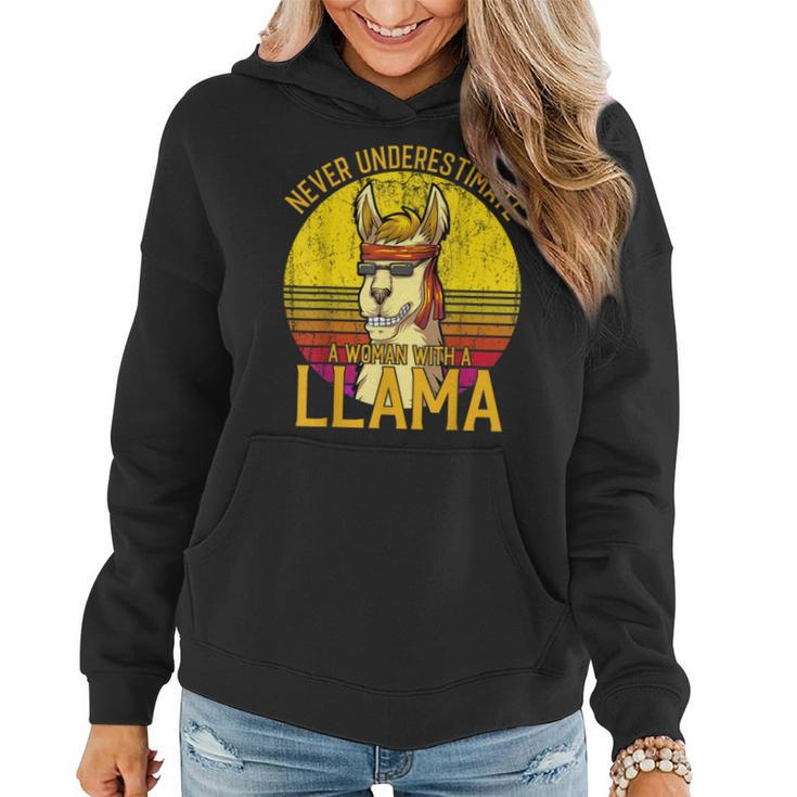 Llama Never Underestimate A Woman With A Llama Women Hoodie