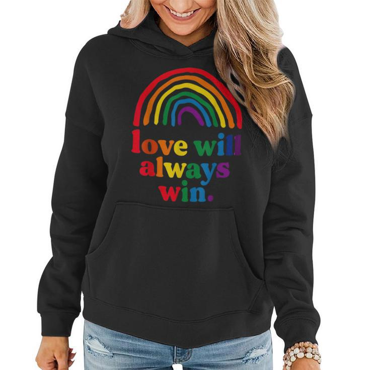 Love Will Always Win Pride Rainbow Kid Child Lgbt Quote Fun  Women Hoodie