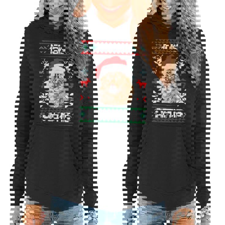Maine Coon Cat Meowy Ugly Sweater Cat Christmas Women Hoodie