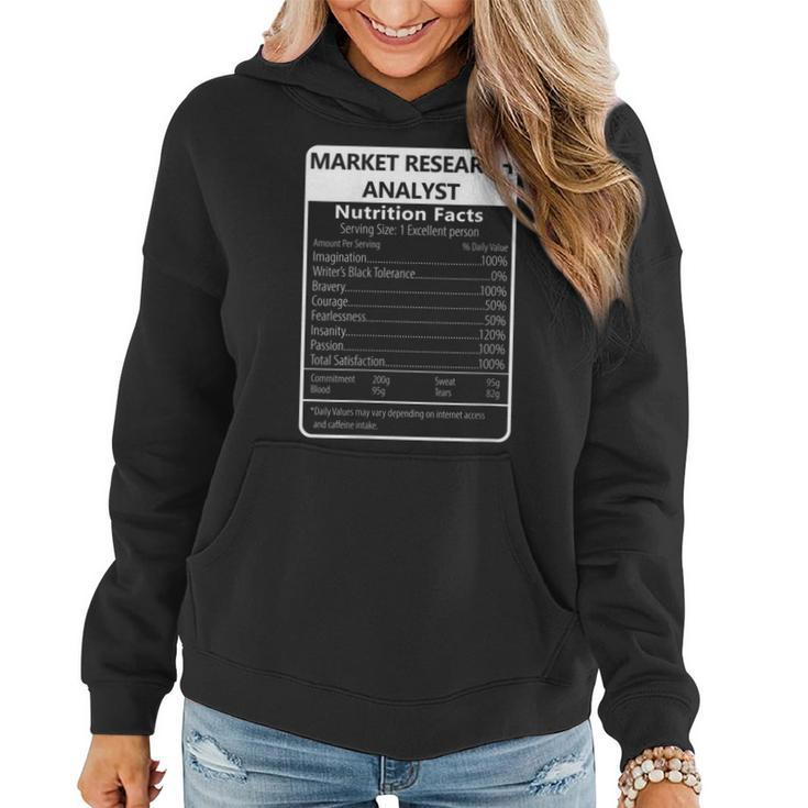 Market Research Analyst Nutrition Facts Women Hoodie