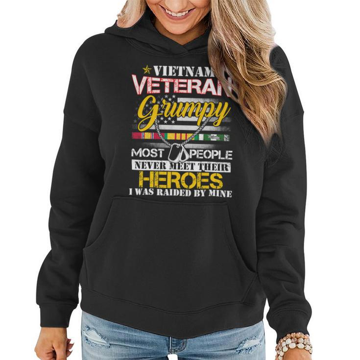 Mens Vietnam Veteran Grumpy Raised By My Hero Veteran Day 119 Women Hoodie