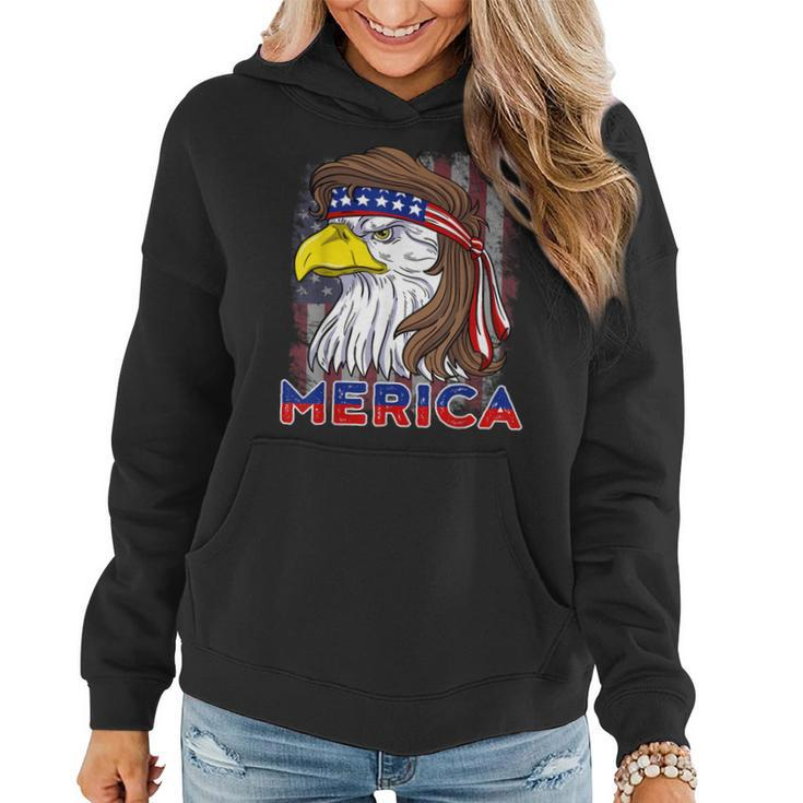 Merica Eagle Mullet American Flag Usa  4Th Of July Women Hoodie