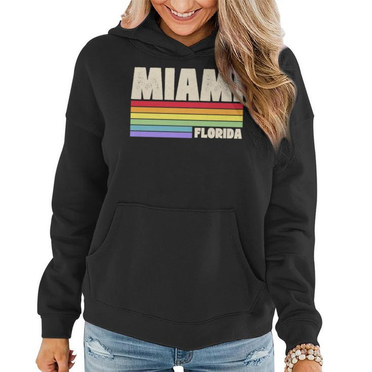 Miami Florida Pride Rainbow Flag Gay Pride Merch Queer City   Women Hoodie