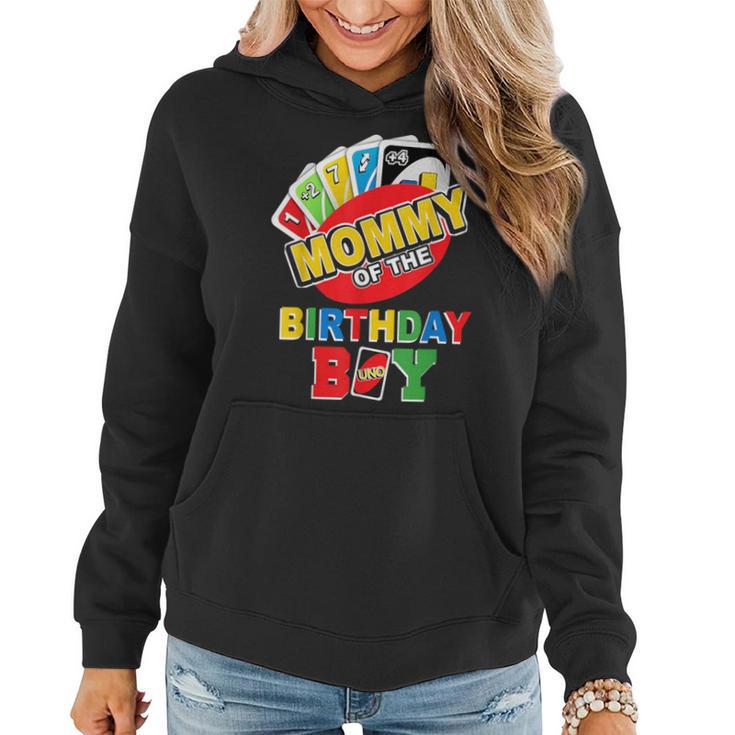 Mommy Of The Birthday Boy Uno Mom Mama 1St Bday Women Hoodie