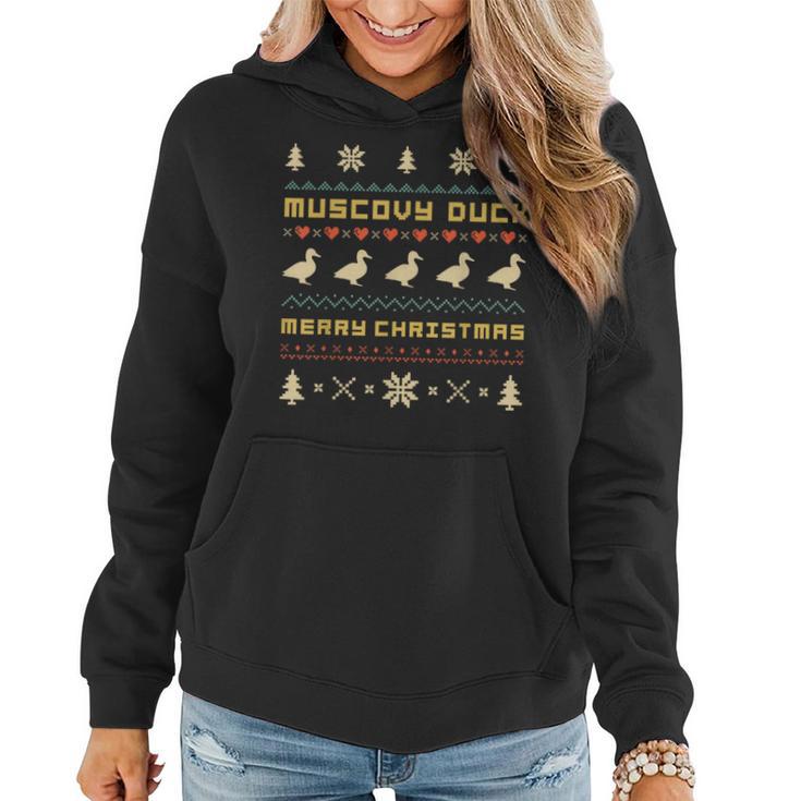 Muscovy Duck Ugly Christmas Sweater Women Hoodie