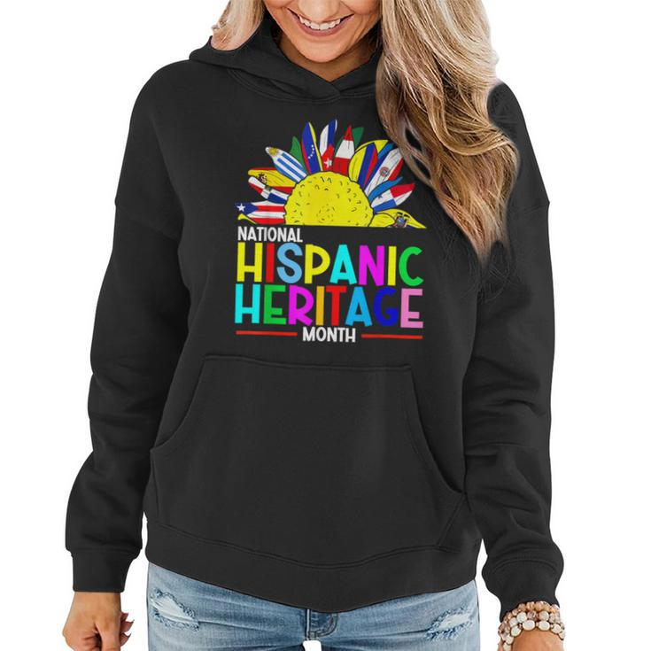 National Hispanic Heritage Month Latino Flags Sunflower Women Hoodie