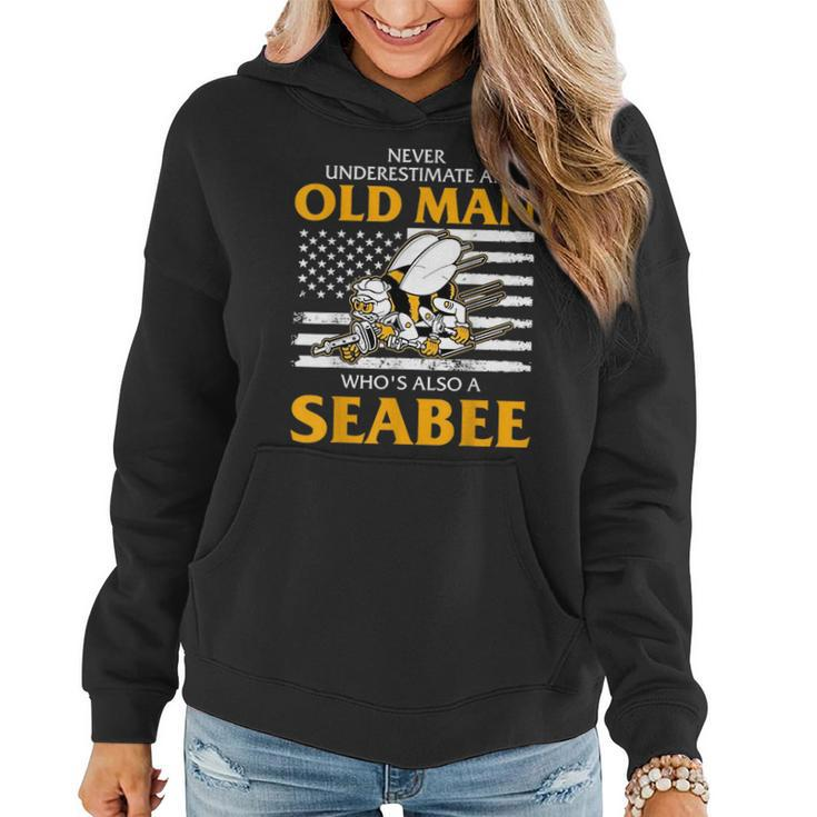 Never Underestimate An Old Man Whos Also A Seabee Women Hoodie