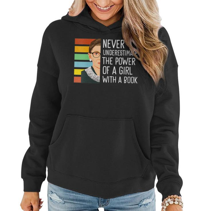 Never Underestimate The Power Of A Girl With A Book Feminist Gift For Womens Women Hoodie