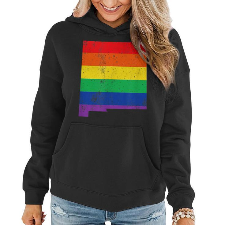 New Mexico Rainbow Flag Map Gay Pride Lesbian Lgbt  Women Hoodie