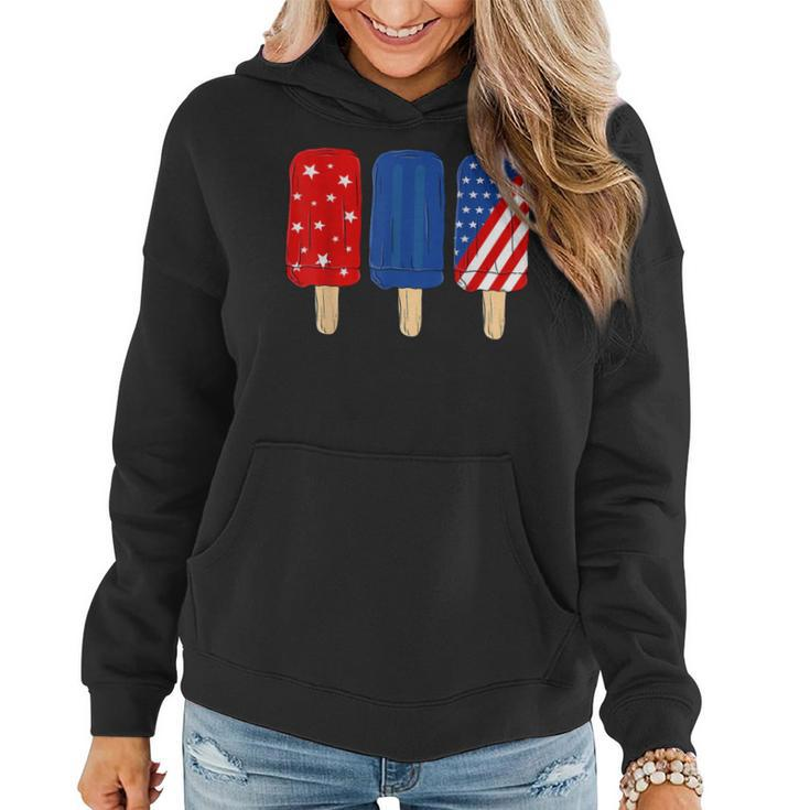 Patriotic 4Th Of July Popsicles Usa America Flag Summer Women Hoodie