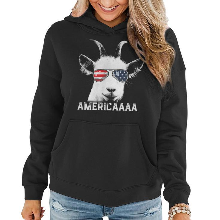 Patriotic Goat 4Th Of July Funny Goat Americaaa Women Hoodie
