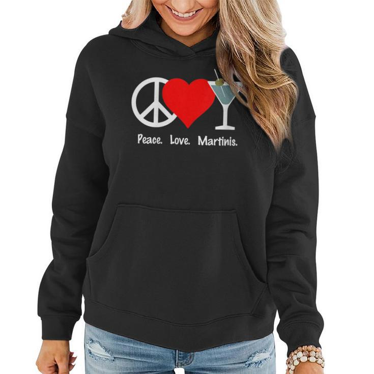 Peace Love Martinis Olive Dirty Dry Up Cocktail Drink Women Hoodie