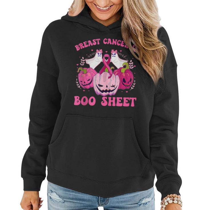 Pink Halloween Wife Pink Breast Cancer Is Boo Sheet Women Hoodie