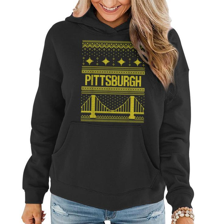 Pittsburgh Ugly Christmas Sweater Women Hoodie