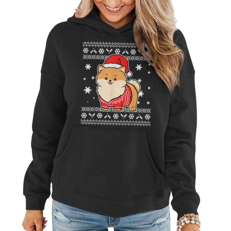 Pomeranian Ugly Christmas Sweater Women Hoodie